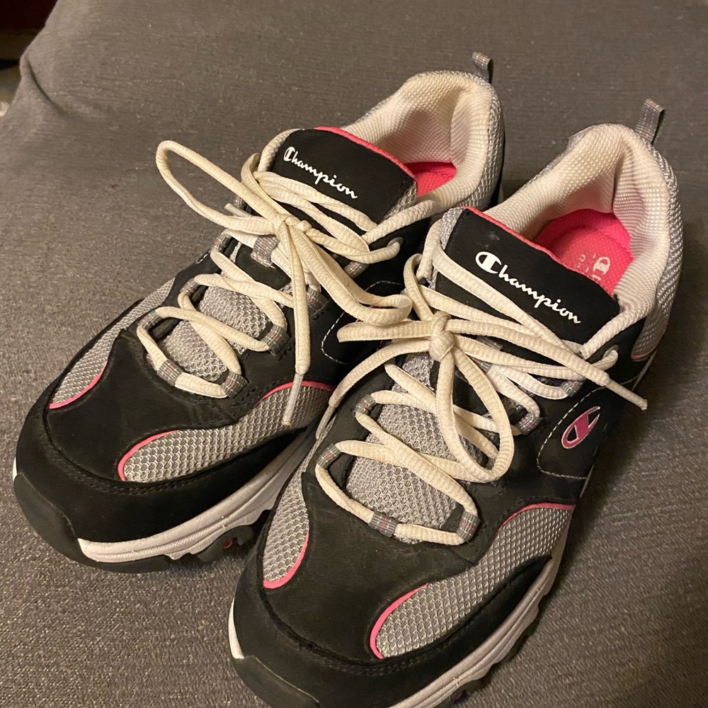 Champion Black and Pink Sneakers with Cushioned Support